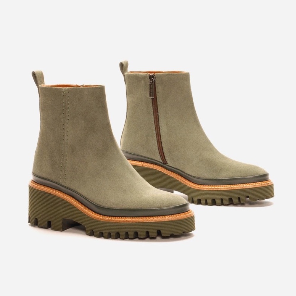 Pons Quintana Suede Leather Zip Up Platform Boots